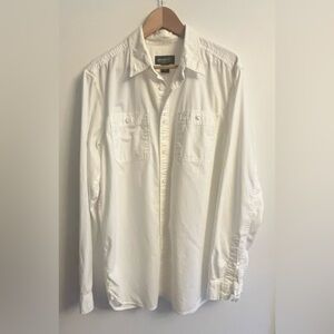 NWOT Eddie Bauer Men’s 100% Cotton Long Sleeve Button Down Shirt Size L Tall